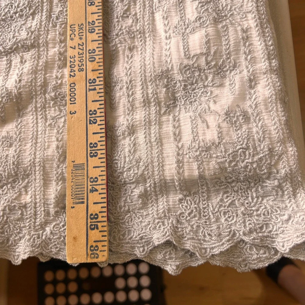 Sundance Catalog Silver Gray Emma‎ Graceful Dress embroidery poet sleeves XXL - Picture 5 of 5